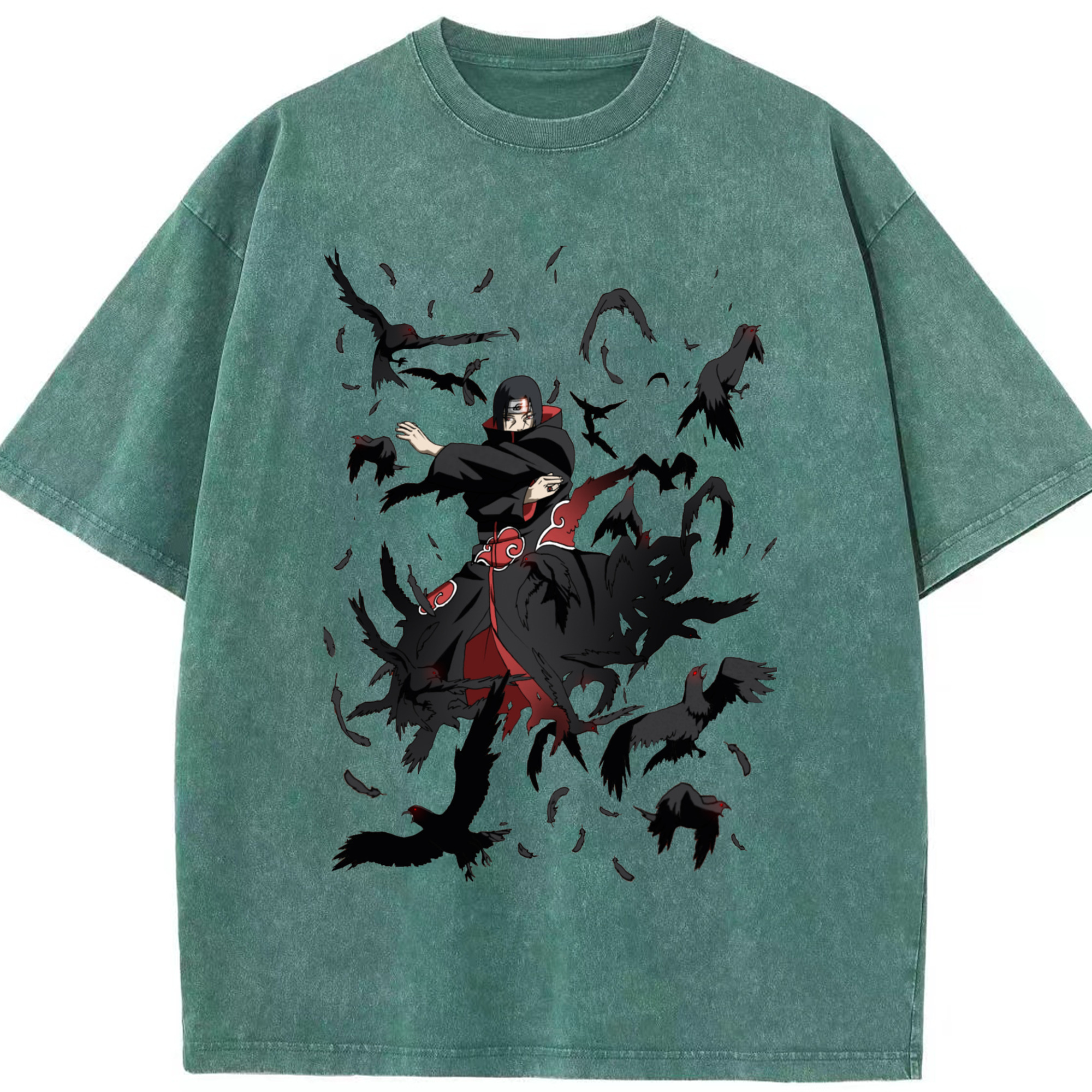 （画像用） NARUTO -ナルト- うちは イタチ Uchiha Itachi 綿100% ヴィンテージ風 半袖Tシャツ（フロントプリント）